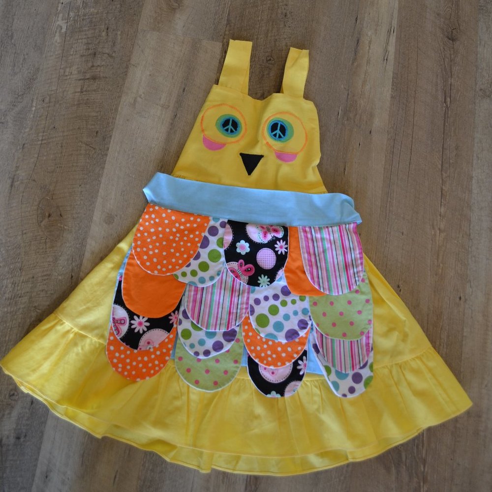 Owl Dress with removable apron
